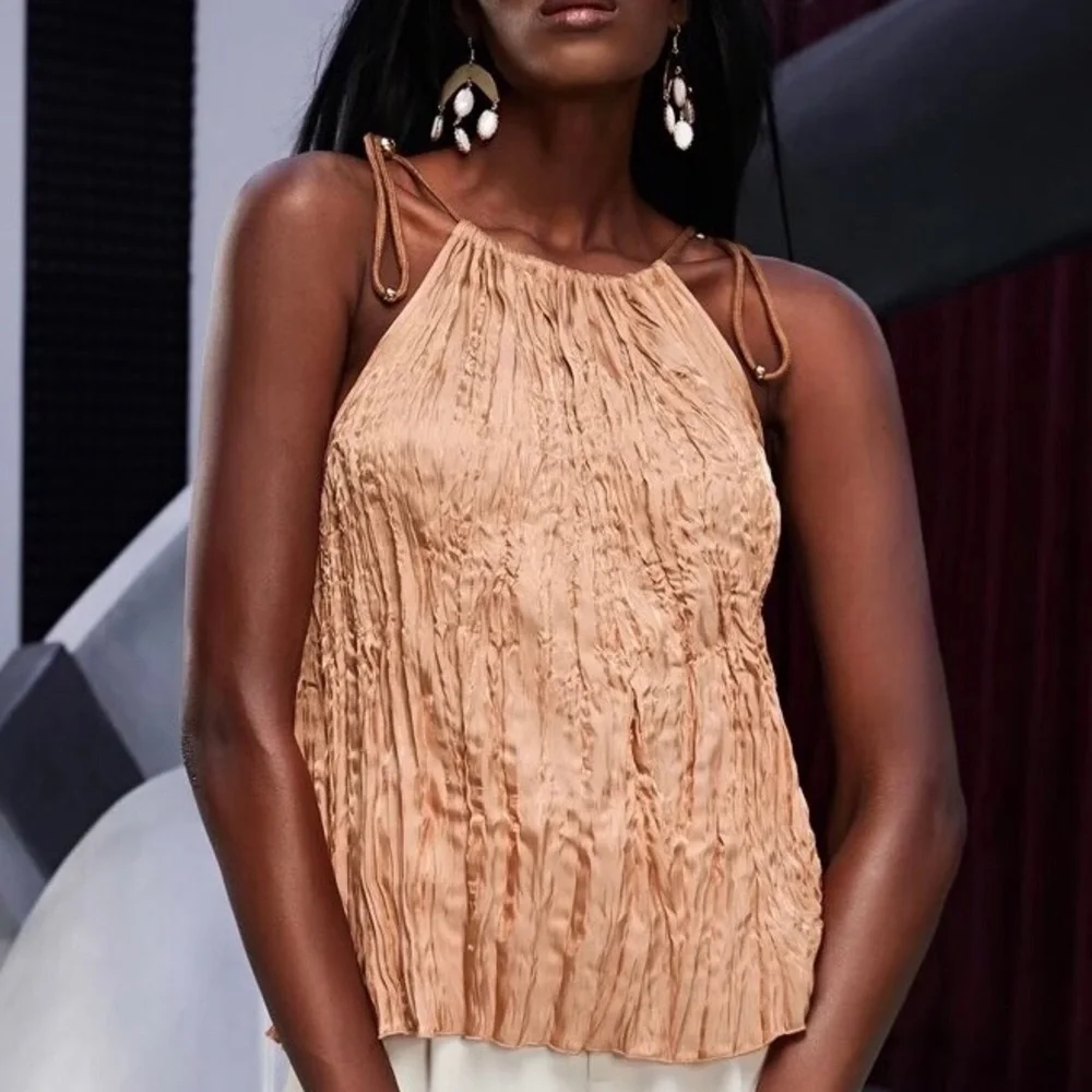 SHEIN Ruched Drawstring Halter - Picture 5 of 7